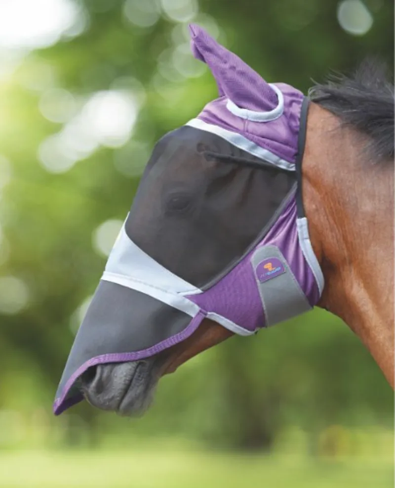 Deluxe Fly Mask With Ears and Nose Purple